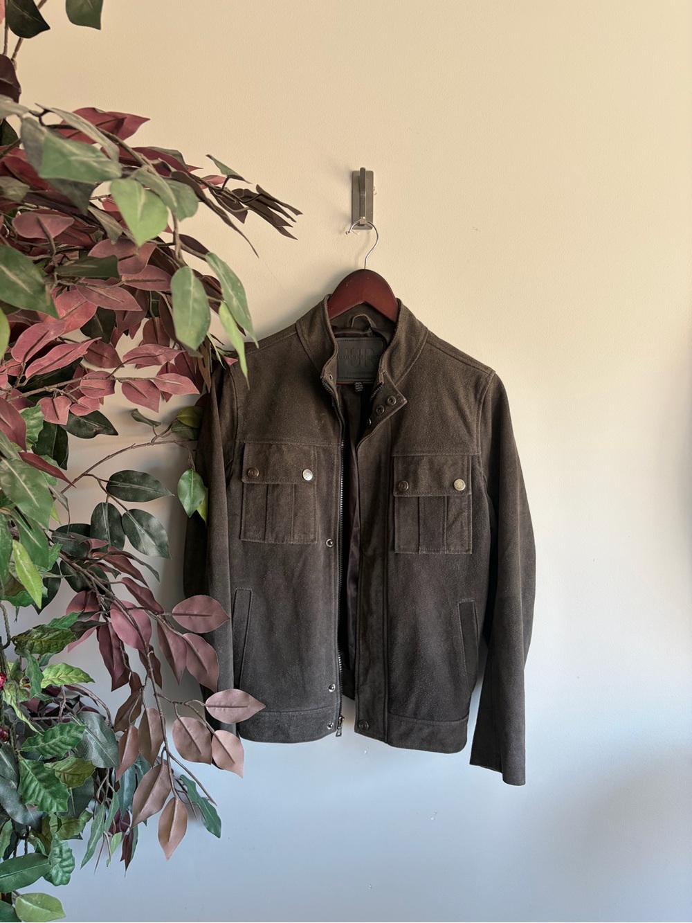 Urban Republic Men's Dark Brown Suede Field Jacket